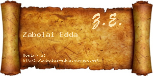Zabolai Edda névjegykártya